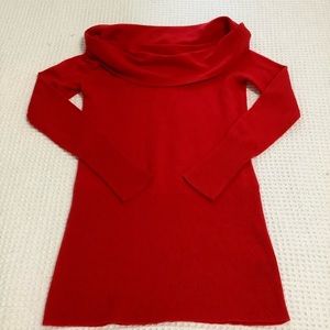 Houston Heritage Cashmere Cowl Off-Shoulder Red Sweater XS. (W304)